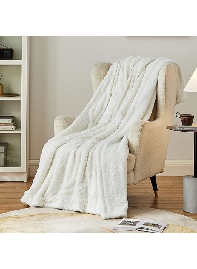 Moro Moro Moru Sherpa Fleece Blanket 3 - Warm and Soft Jacquard Blanket for Bed Sofa Twin Size 150x200cm - Image 3